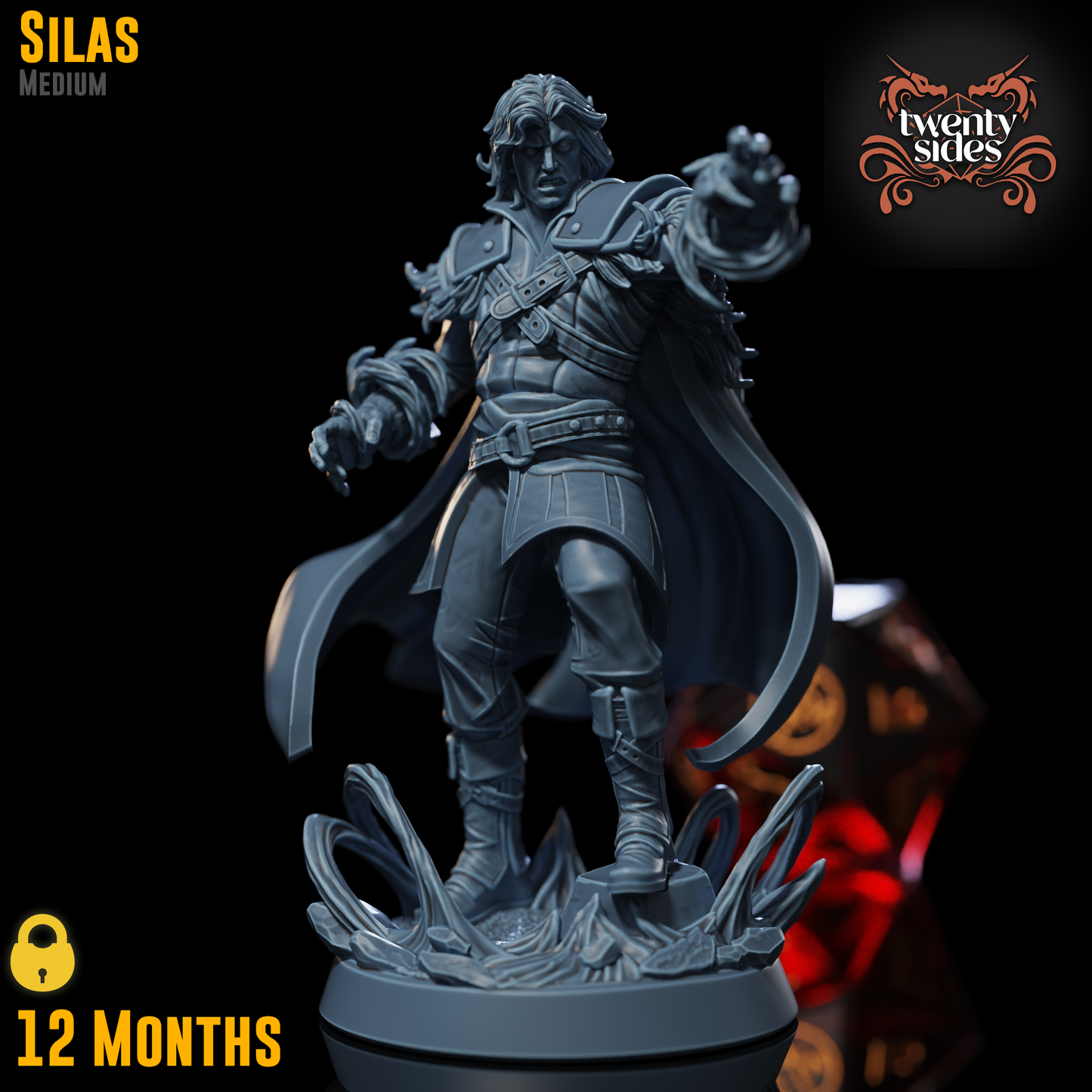 Claymore Miniatures - Silas, Human Sorcerer - Twenty Sides Loyalty