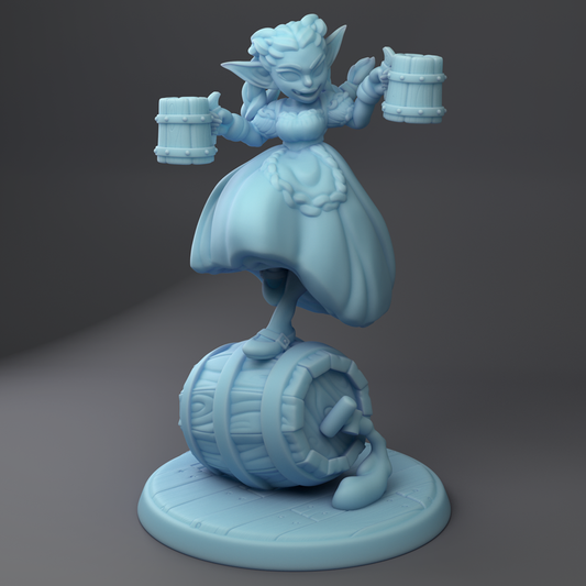 Twin Goddess Miniatures - Stella the Goblin Barmaid - Tavern Set 2022 February