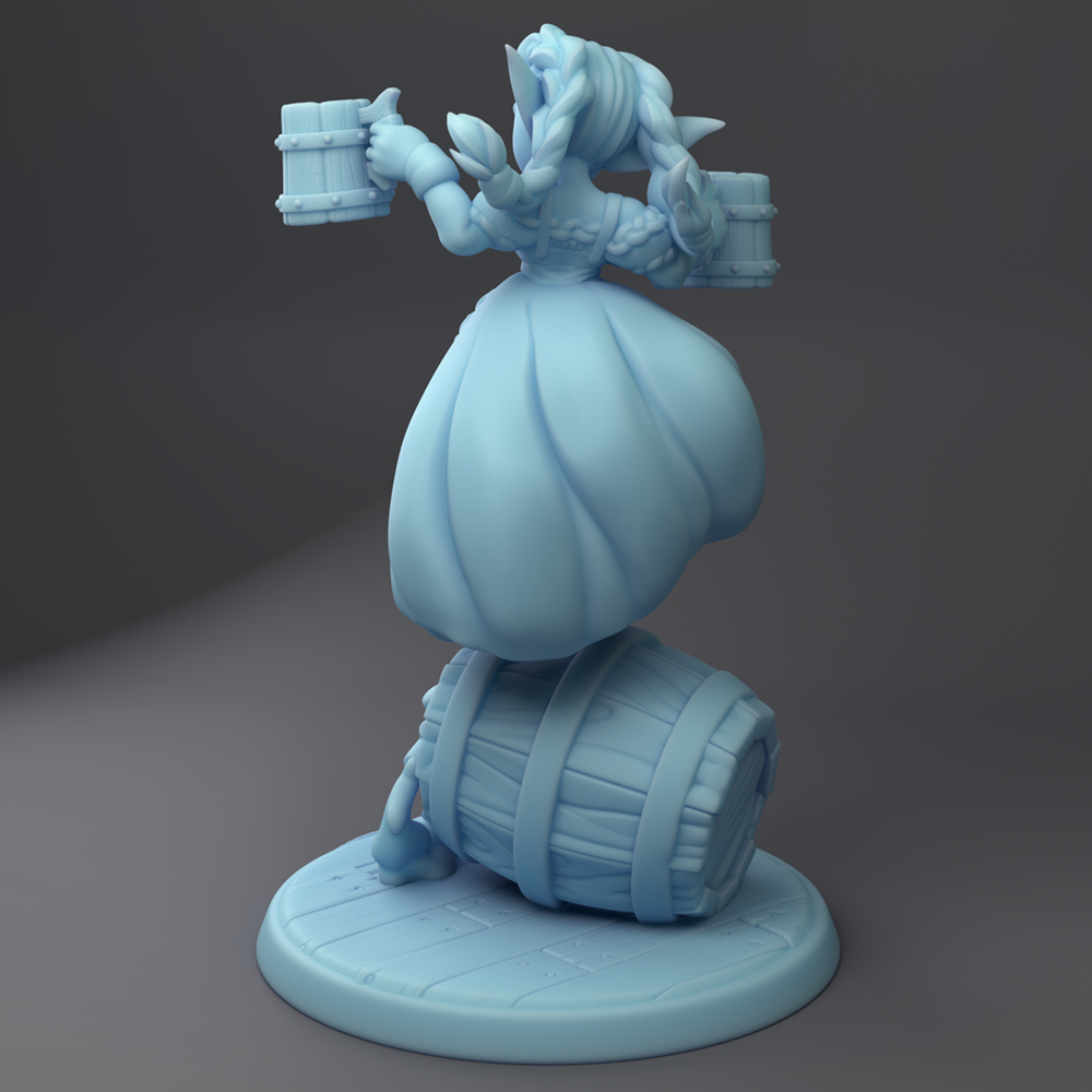 Twin Goddess Miniatures - Stella the Goblin Barmaid - Tavern Set 2022 February