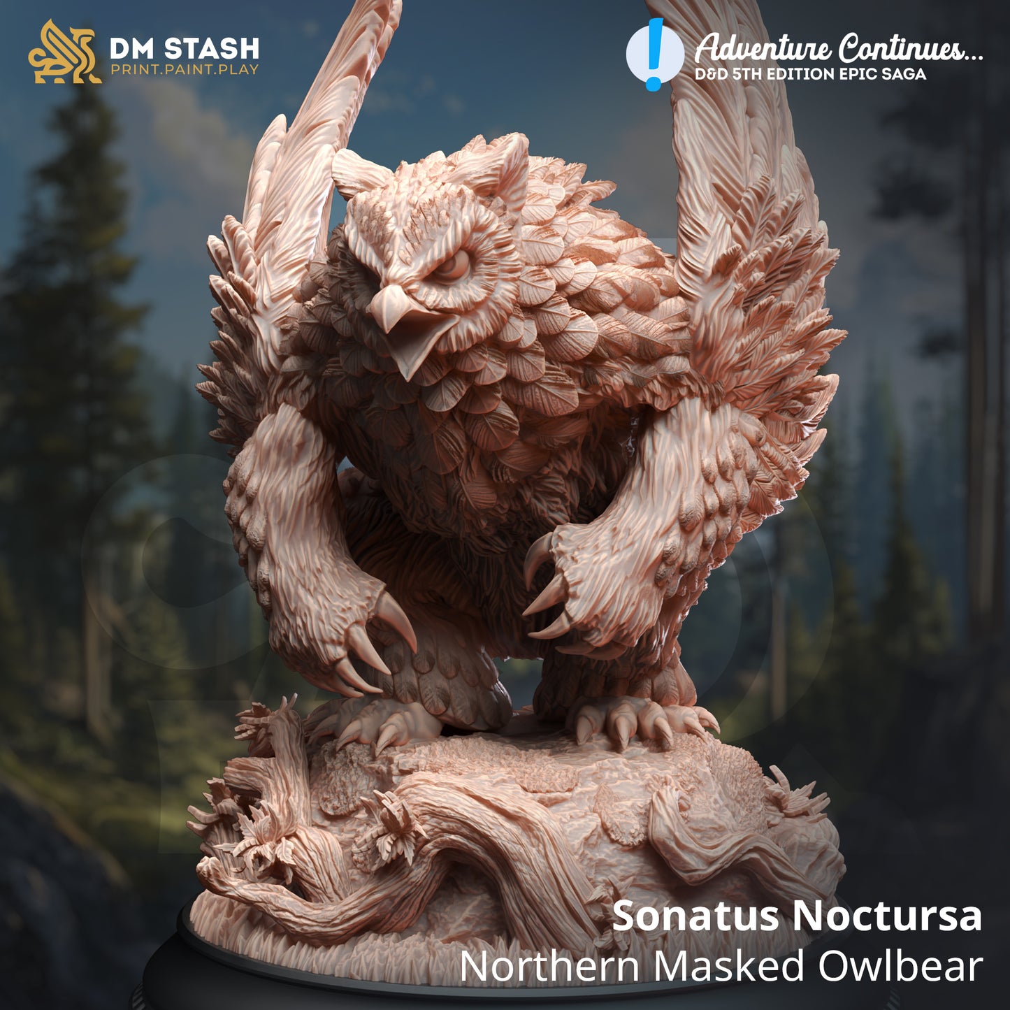 DM Stash - Sonatus Noctursa, Northern Masked Owlbear (Large) - Adventures Continues 2024 May