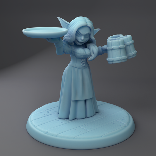 Twin Goddess Miniatures - Stella the Goblin Waitress - Tavern Set 2022 February