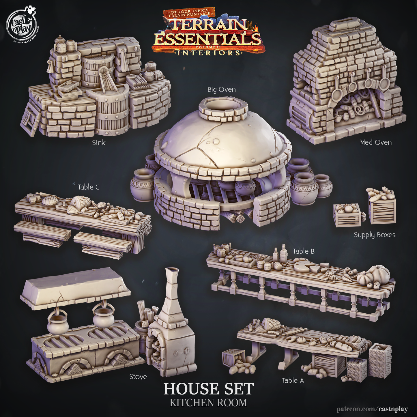 Cast n Play - House Set, Kitchen Room - Terrain Essentials Interiors