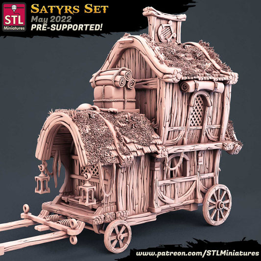 STL Miniatures - Satyrs Wagon - Satyrs