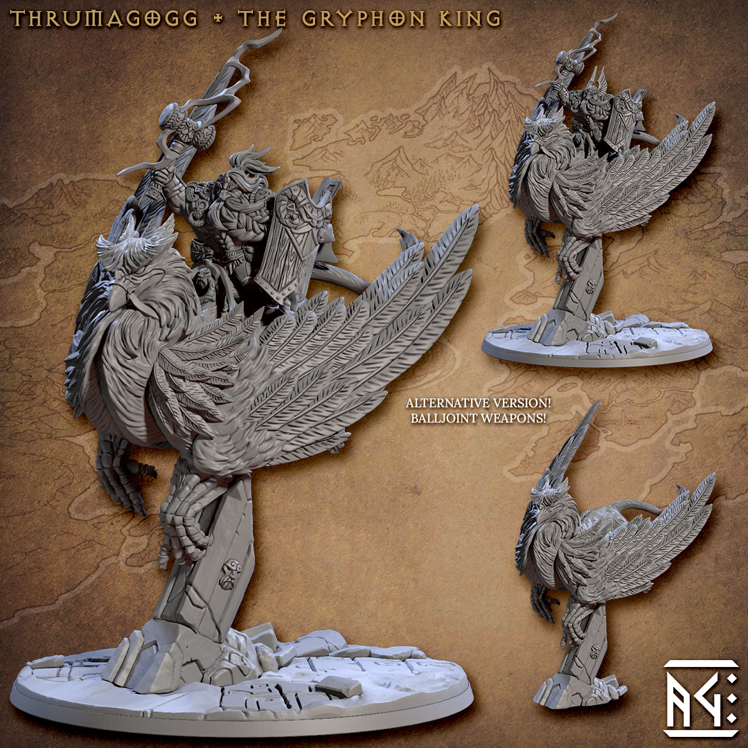 Artisan Guild - King Alvar on Thrumagogg The Gryphon King - Dwarven Runic Warriors 2023 April