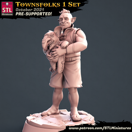 STL Miniatures - Child Orc, Townsfolk G - Paladins Townfolks 2021 October