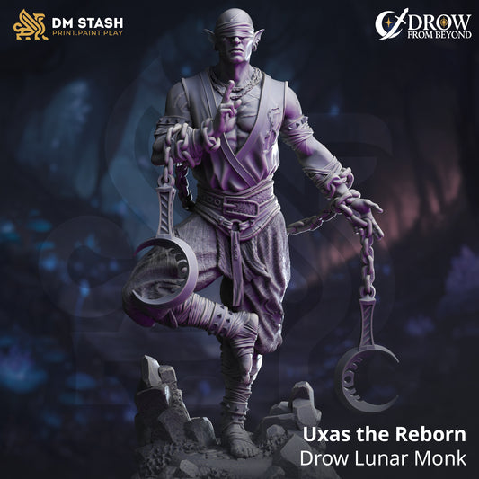 DM Stash - Uxas the Reborn, Drow Lunar Monk - Drow from Beyond 2025 August