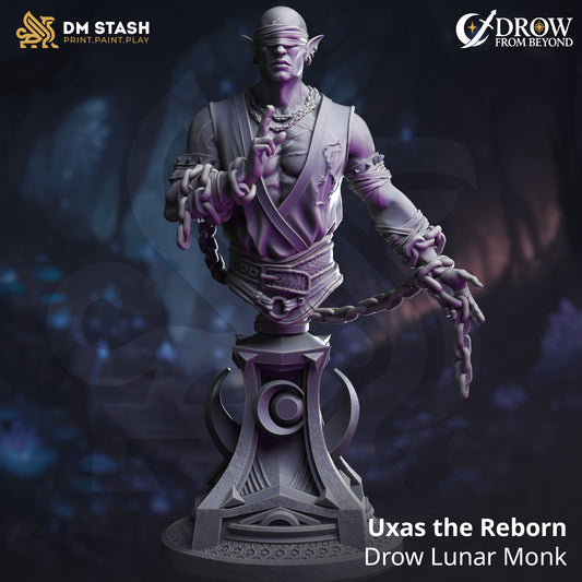 DM Stash - Uxas the Reborn, Drow Lunar Monk (Bust) - Drow from Beyond 2025 August
