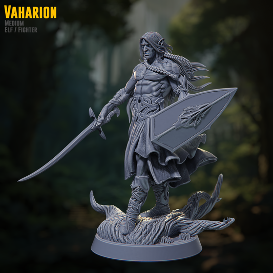 Claymore Miniatures - Vaharion, Elf Fighter - Fall of The Eternal Kings 2025 June