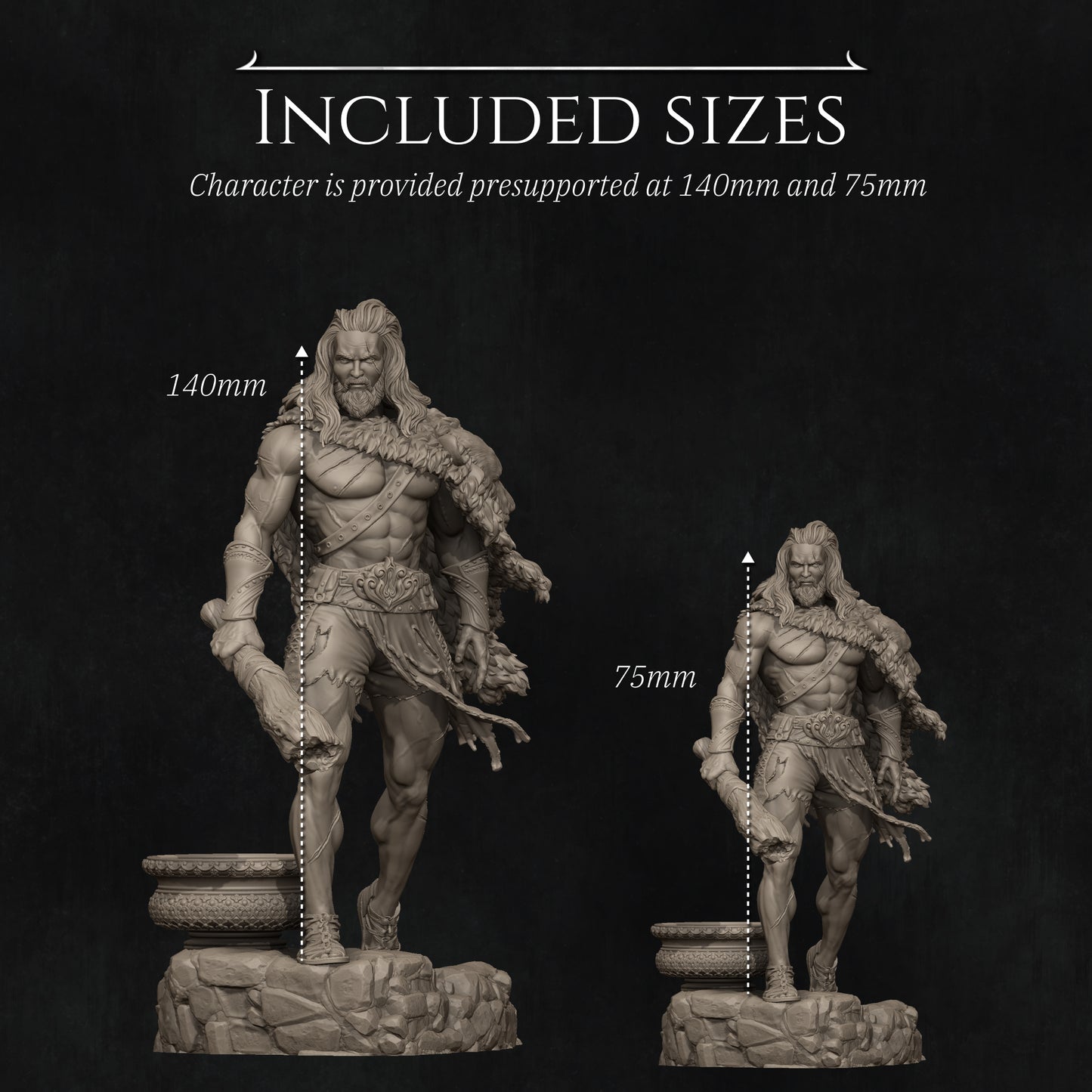 Nerikson - Heracles Demi God Barbarian 40mm 75mm 140mm