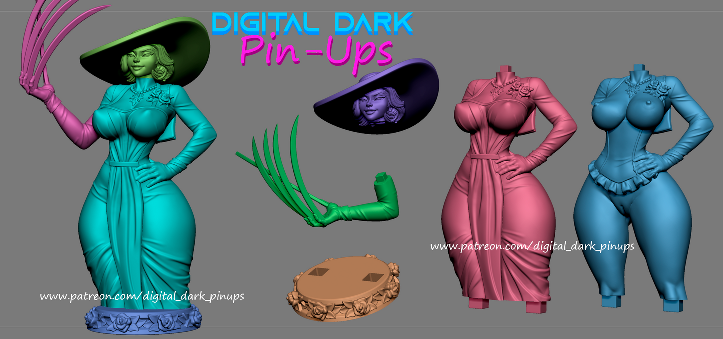 Digital Dark Pin Ups - Dimitrescu Family, Resdent Evil Village