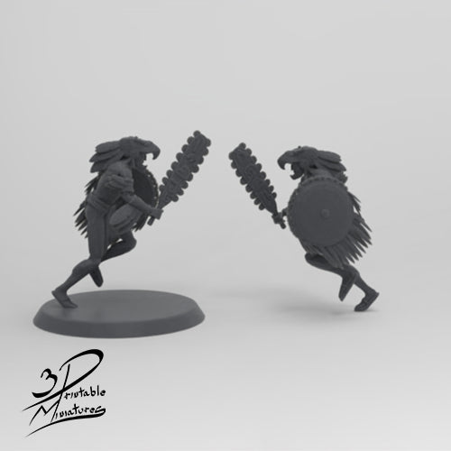 3D Printable Miniatures - Eagle Warrior, Cuauhpilli