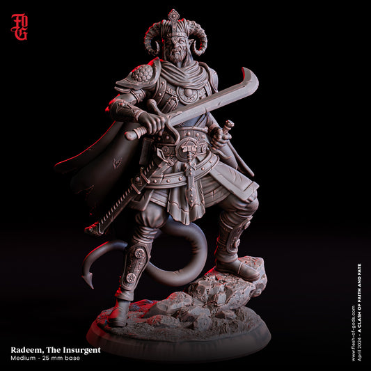 Flesh Of Gods - Radeem The Insurgent (Tiefling Fighter) - A Clash Of Faith Anf Fate 2024 April Release 35mm