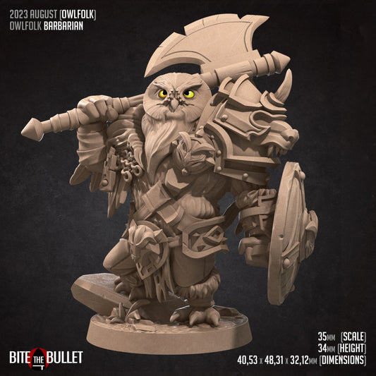 Bite the Bullet - Owlfolk Barbarian - Owlfolks August 2023