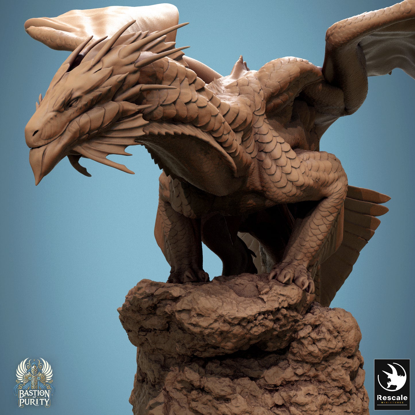 Rescale Miniatures (Lord of the Print) - Bastion of Purity - Bronze Dragon 2024 Redesign Stance 2024 September Release 35mm