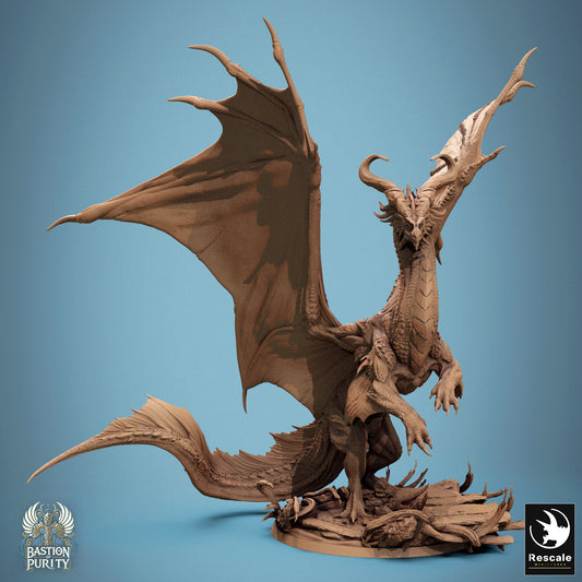 Rescale Miniatures (Lord of the Print) - Bastion of Purity - Bronze Dragon Legendary Rise 2024 September Release 35mm