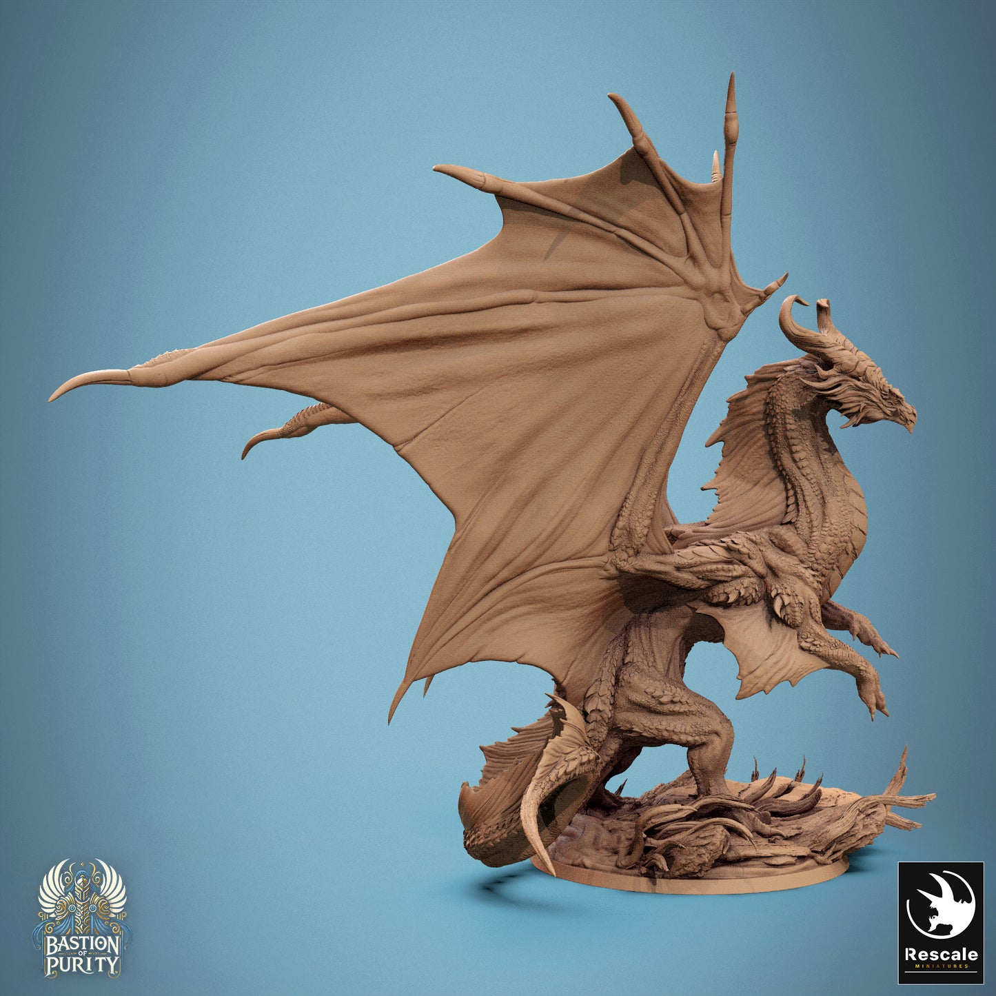 Rescale Miniatures (Lord of the Print) - Bastion of Purity - Bronze Dragon Legendary Rise 2024 September Release 35mm