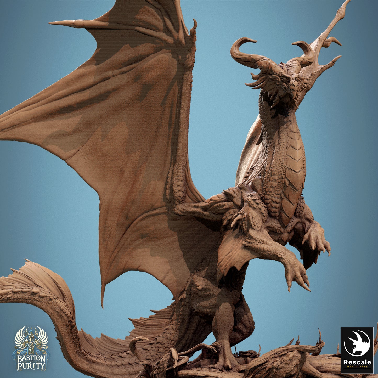 Rescale Miniatures (Lord of the Print) - Bastion of Purity - Bronze Dragon Legendary Rise 2024 September Release 35mm