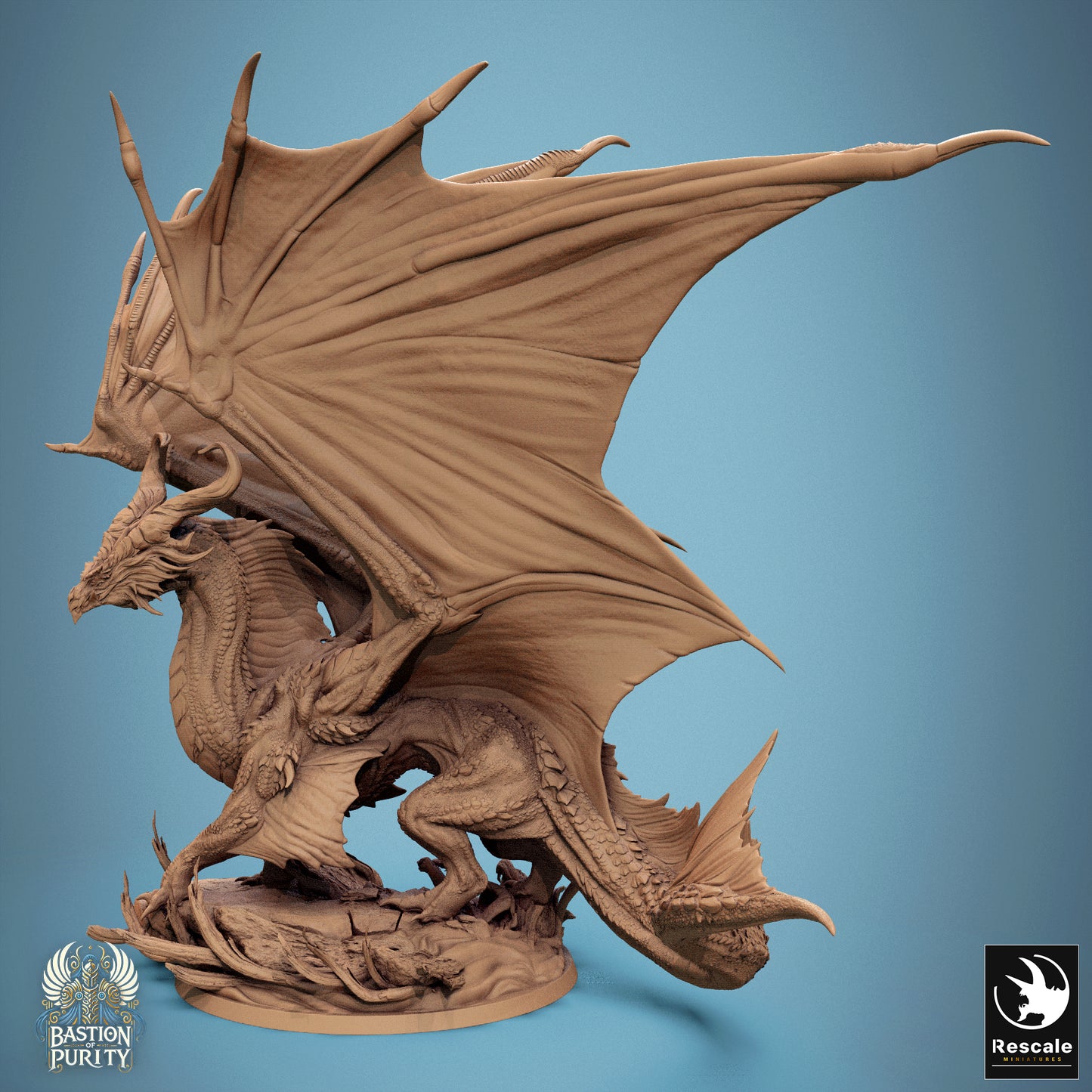 Rescale Miniatures (Lord of the Print) - Bastion of Purity - Bronze Dragon Legendary Stand 2024 September Release 35mm