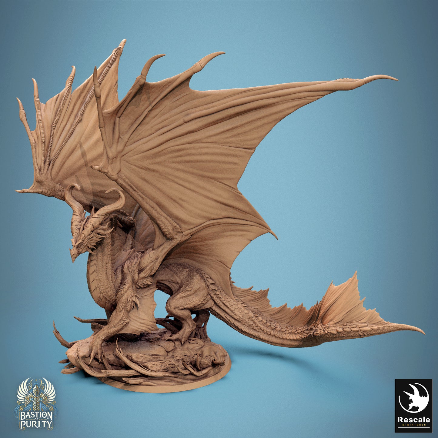 Rescale Miniatures (Lord of the Print) - Bastion of Purity - Bronze Dragon Legendary Stand 2024 September Release 35mm