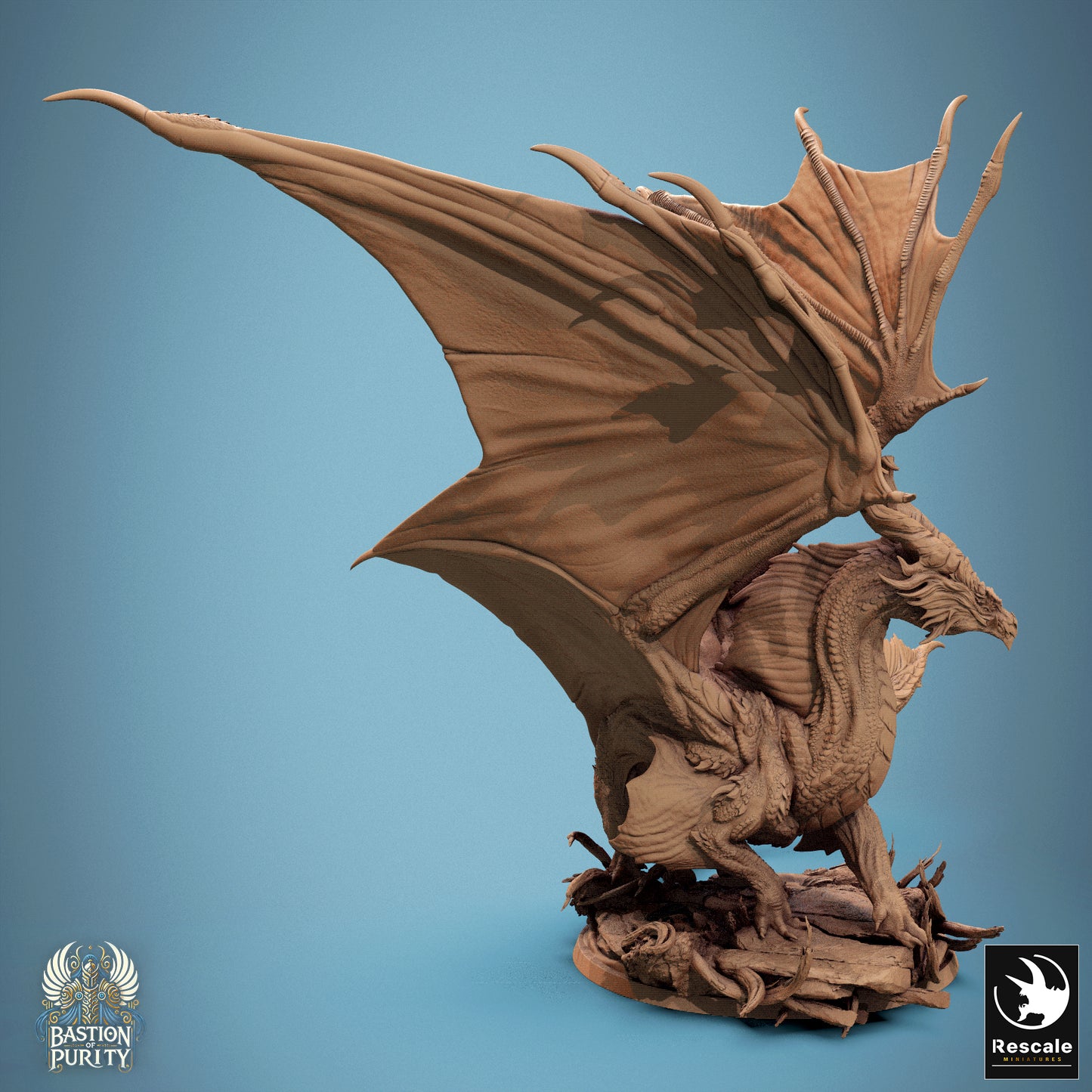 Rescale Miniatures (Lord of the Print) - Bastion of Purity - Bronze Dragon Legendary Stand 2024 September Release 35mm