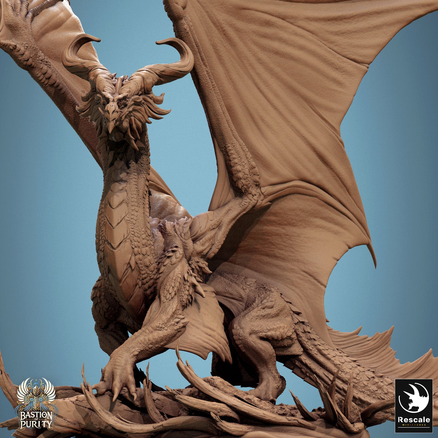 Rescale Miniatures (Lord of the Print) - Bastion of Purity - Bronze Dragon Legendary Stand 2024 September Release 35mm