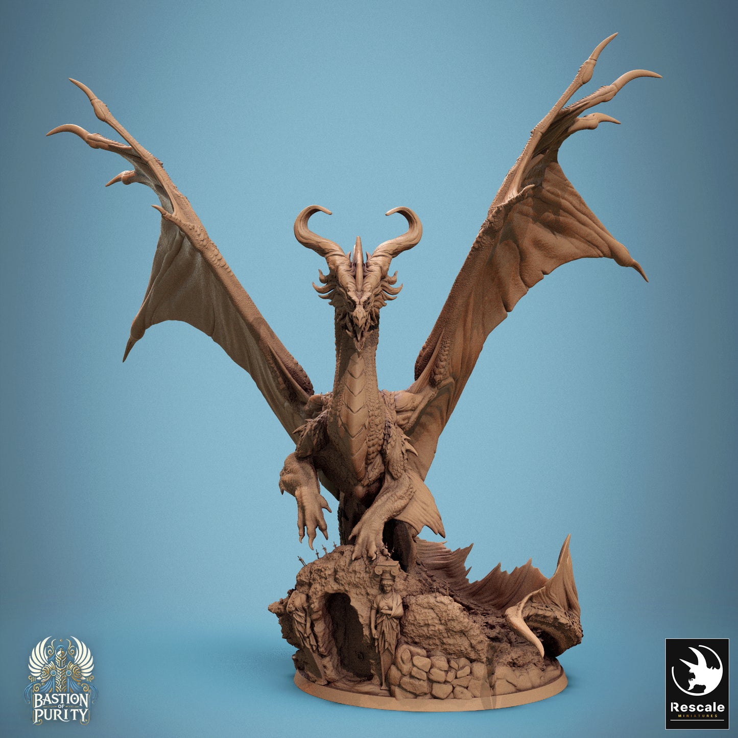 Rescale Miniatures (Lord of the Print) - Bastion of Purity - Bronze Dragon Legendary Stand Door 2024 September Release 35mm