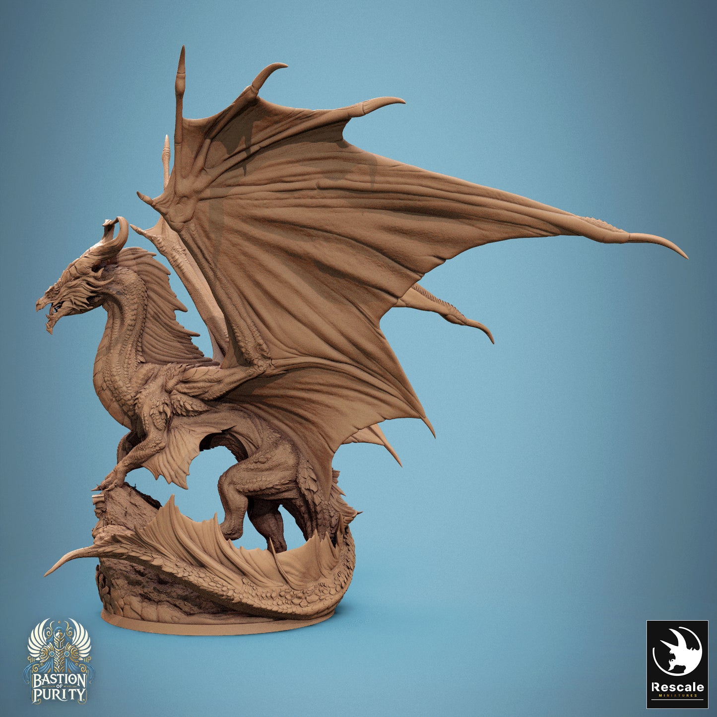 Rescale Miniatures (Lord of the Print) - Bastion of Purity - Bronze Dragon Legendary Stand Door 2024 September Release 35mm