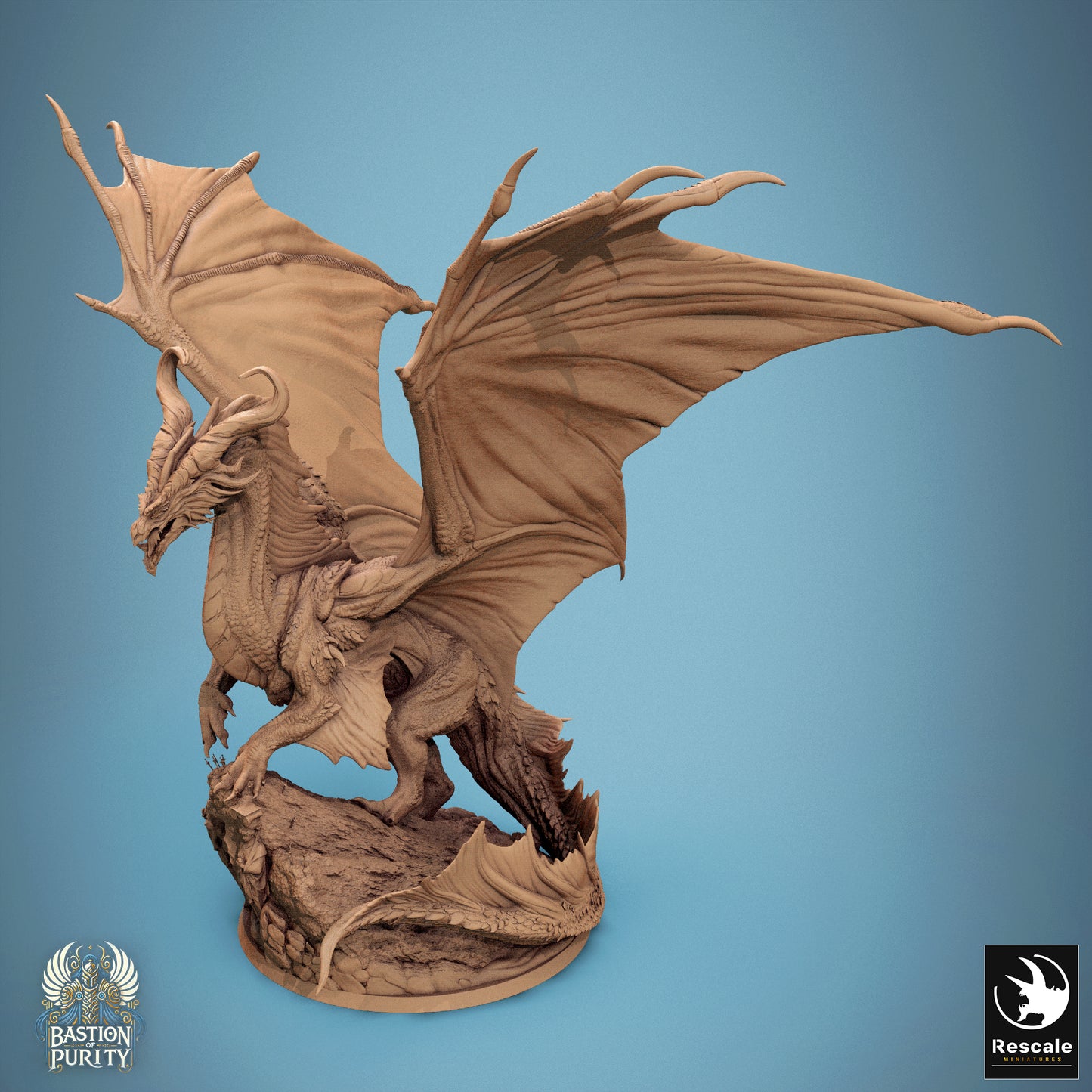 Rescale Miniatures (Lord of the Print) - Bastion of Purity - Bronze Dragon Legendary Stand Door 2024 September Release 35mm