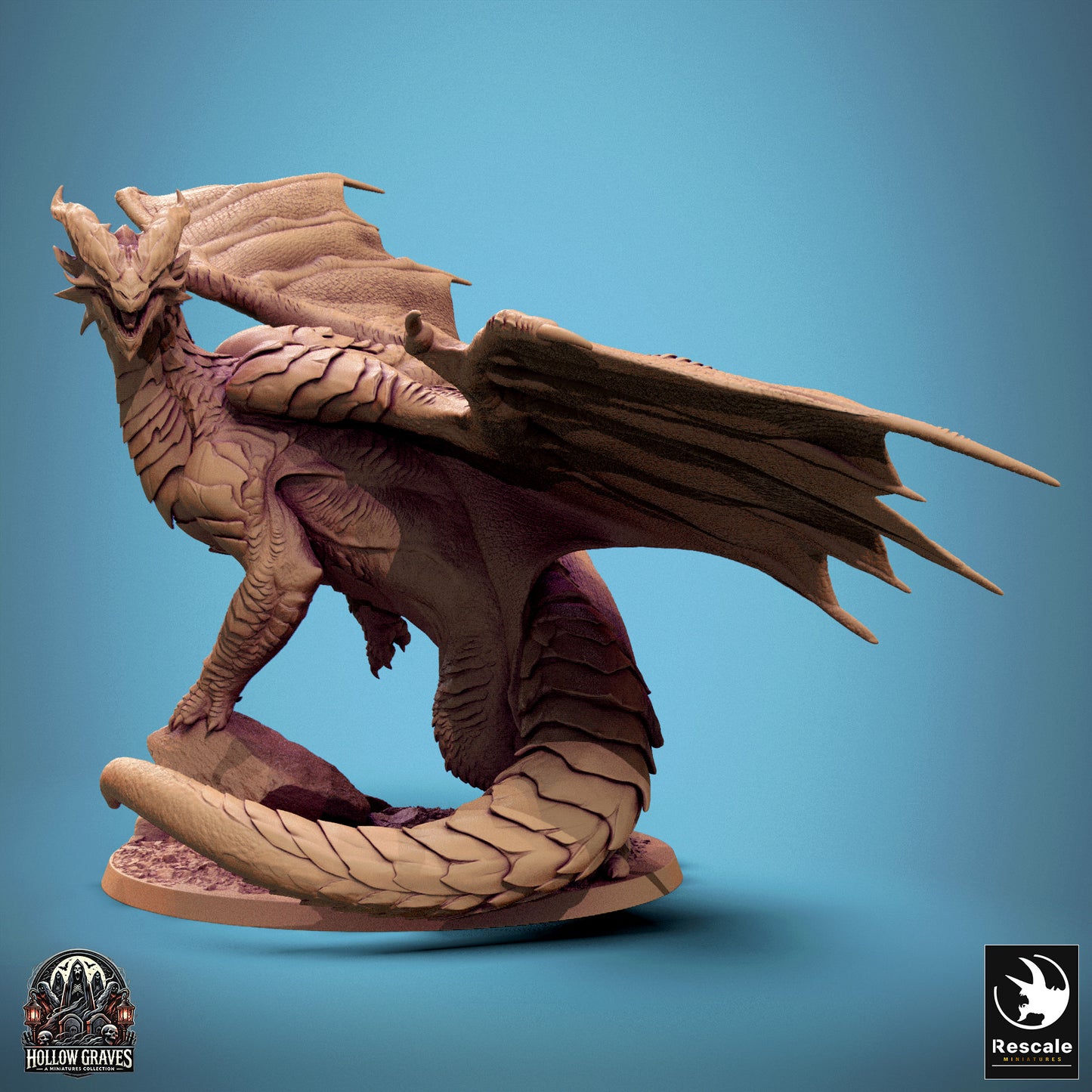 Rescale Miniatures (Lord of the Print) - Copper Dragon - Roar 35mm H132mm W246mm D135mm