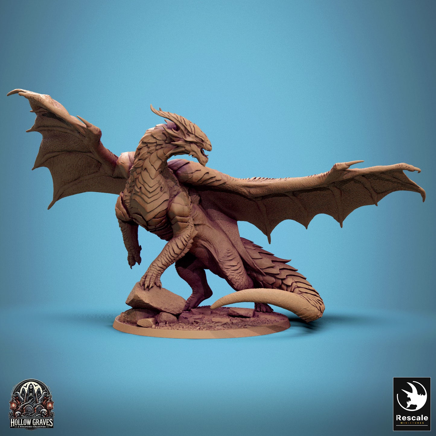 Rescale Miniatures (Lord of the Print) - Copper Dragon - Roar 35mm H132mm W246mm D135mm