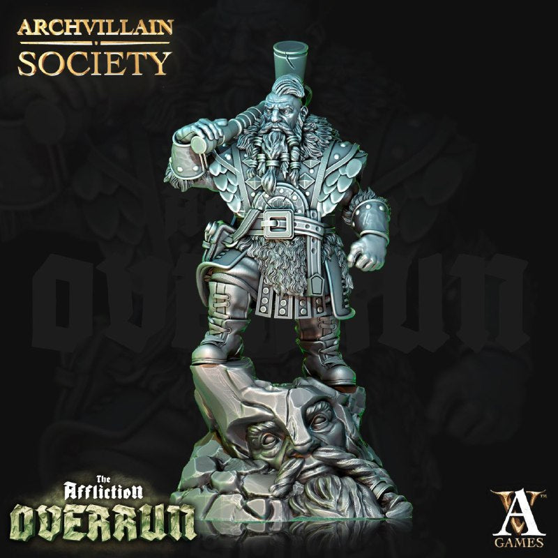 Archvillain Games - Moleat Brewhide Dwarf Fighter Archvillain Society Vol. 9 Affliction Overrun 2022 March