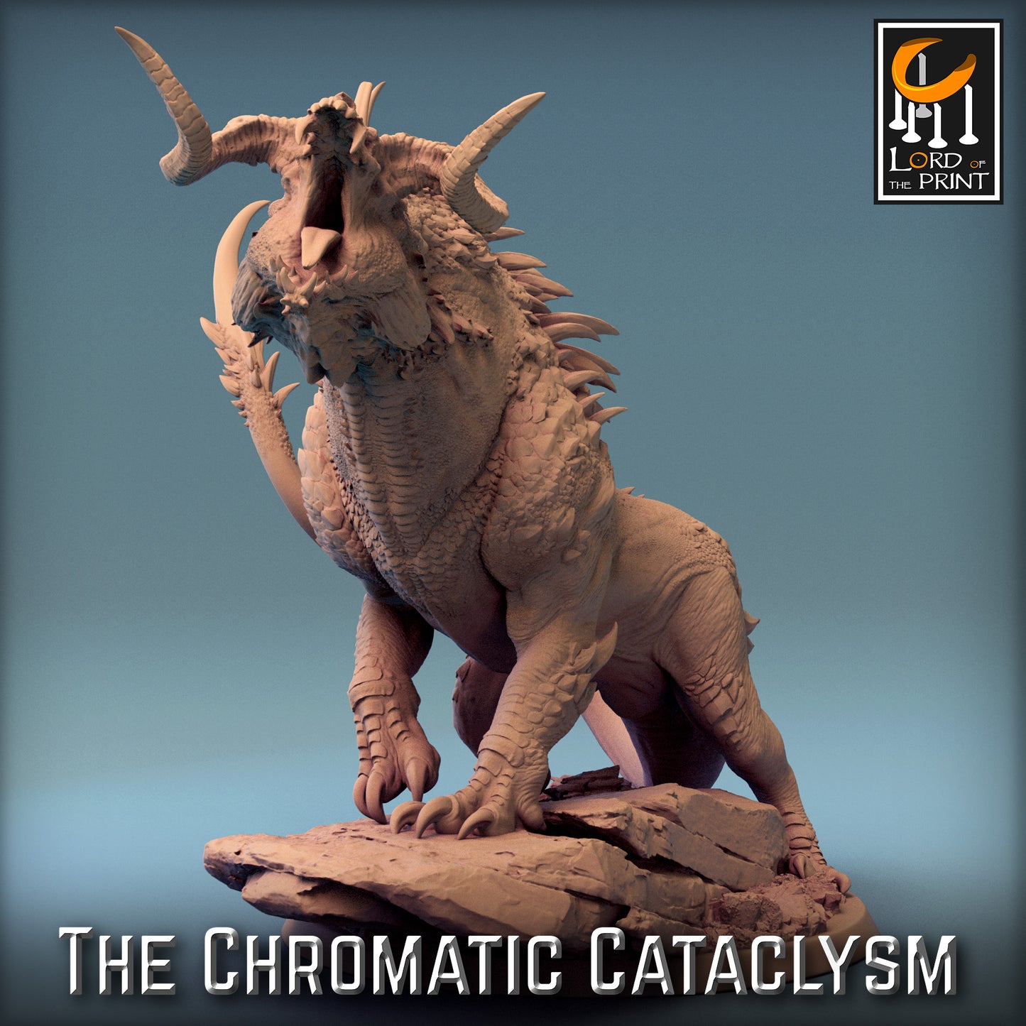 Rescale Miniatures (Lord of the Print) - Dragonspawn Black Drake (Large) - The Chromatic Cataclysm 2023 December