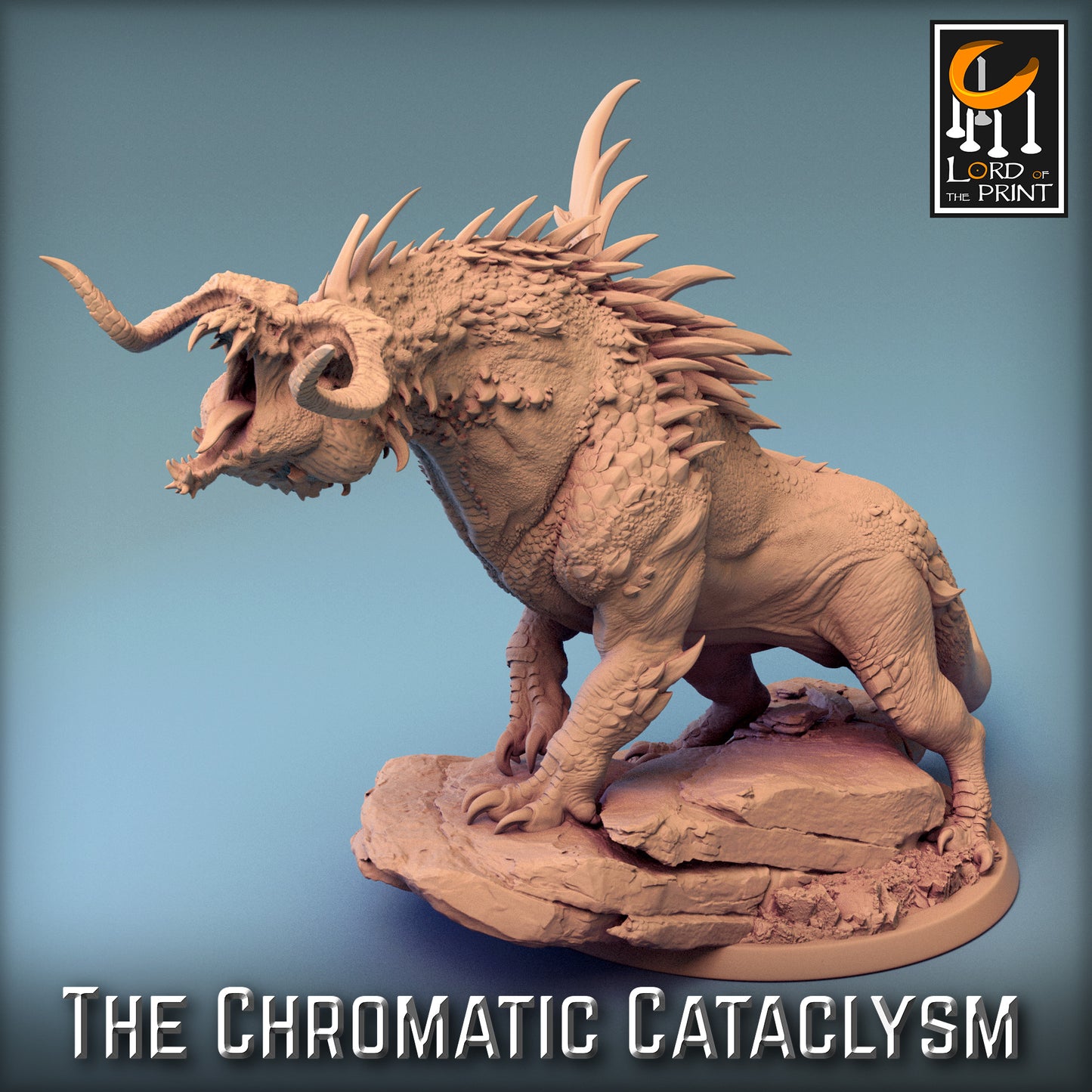 Rescale Miniatures (Lord of the Print) - Dragonspawn Black Drake (Large) - The Chromatic Cataclysm 2023 December