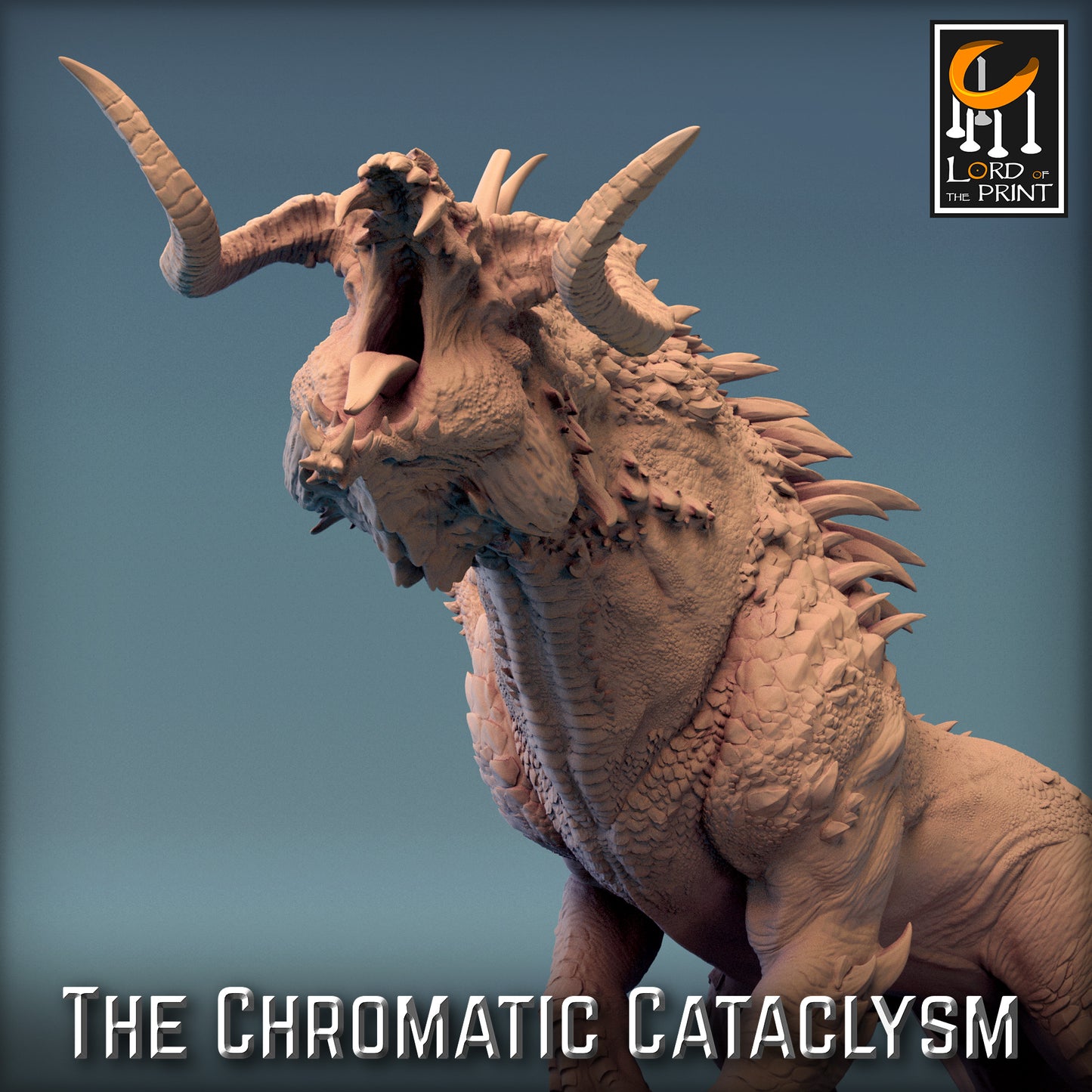 Rescale Miniatures (Lord of the Print) - Dragonspawn Black Drake (Large) - The Chromatic Cataclysm 2023 December