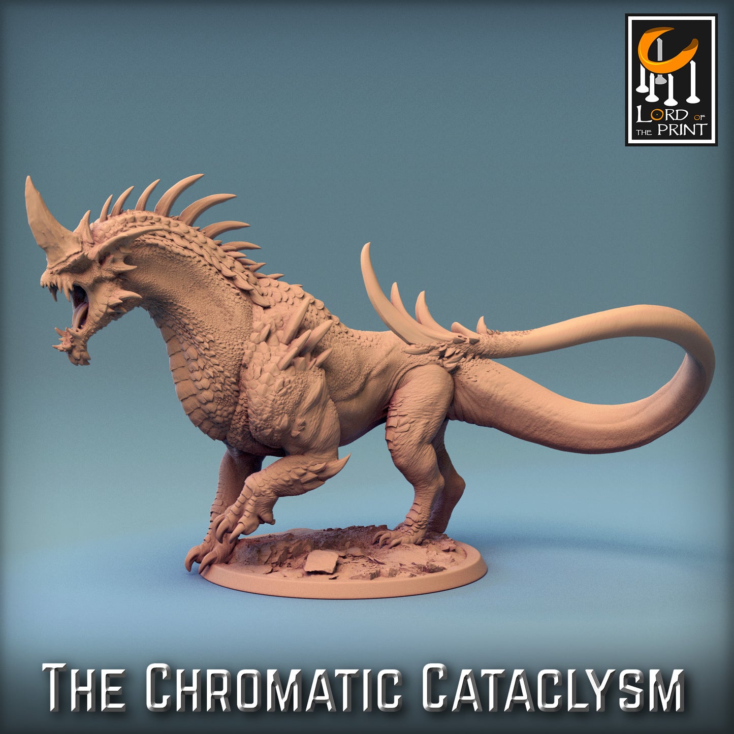 Rescale Miniatures (Lord of the Print) - Dragonspawn Blue Drake (Large) - The Chromatic Cataclysm 2023 December