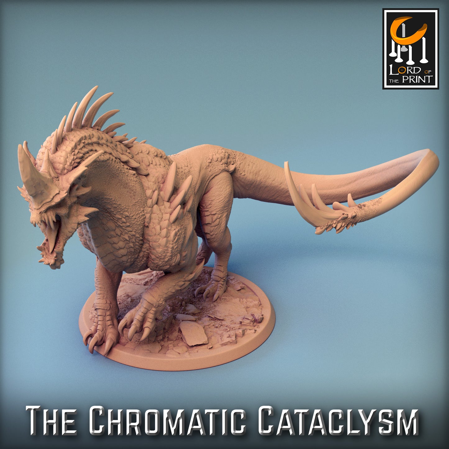 Rescale Miniatures (Lord of the Print) - Dragonspawn Blue Drake (Large) - The Chromatic Cataclysm 2023 December
