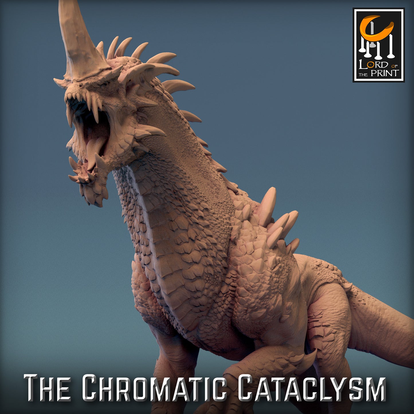 Rescale Miniatures (Lord of the Print) - Dragonspawn Blue Drake (Large) - The Chromatic Cataclysm 2023 December
