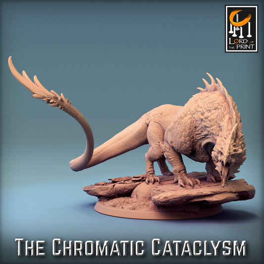 Rescale Miniatures (Lord of the Print) - Dragonspawn White Drake (Large) - The Chromatic Cataclysm 2023 December