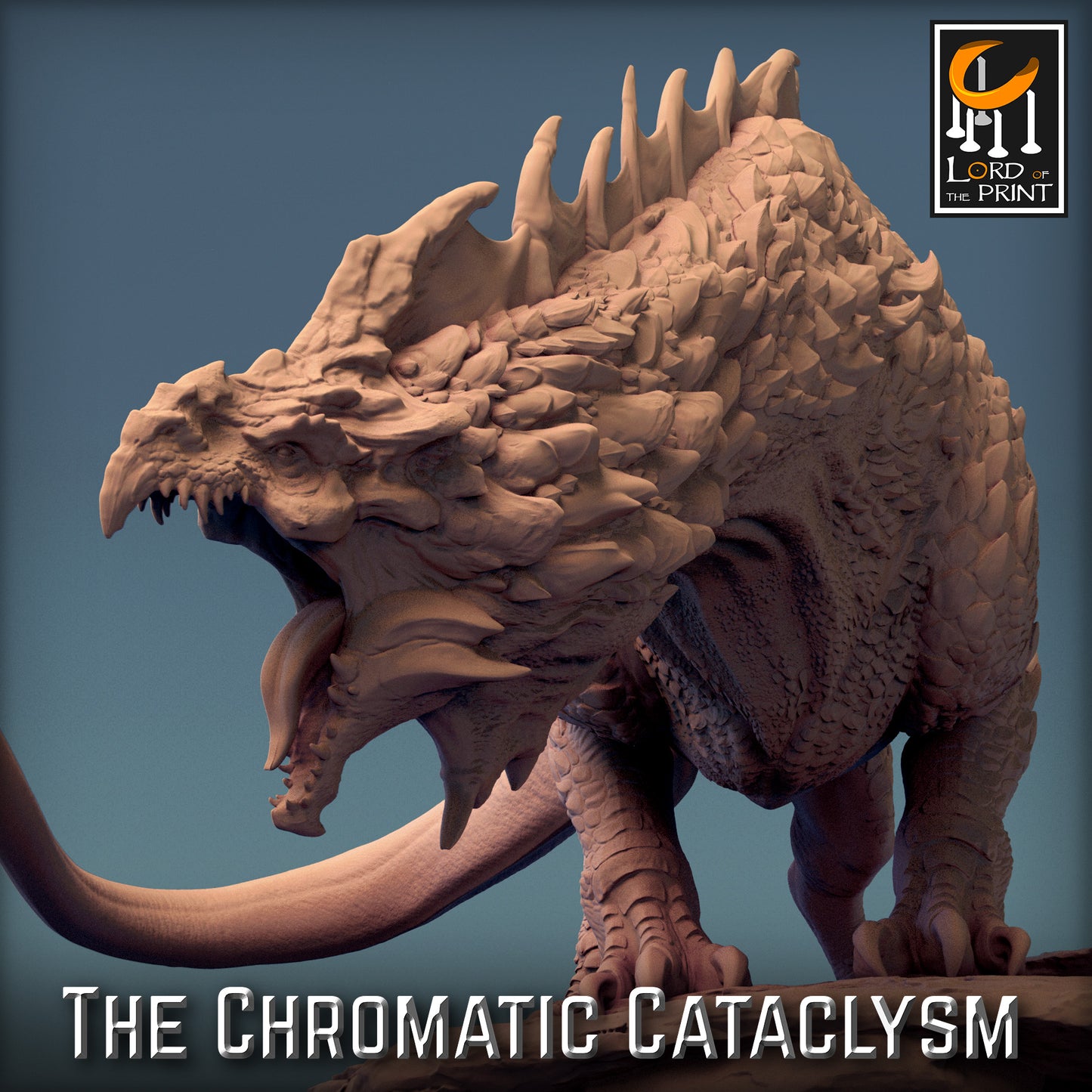 Rescale Miniatures (Lord of the Print) - Dragonspawn White Drake (Large) - The Chromatic Cataclysm 2023 December