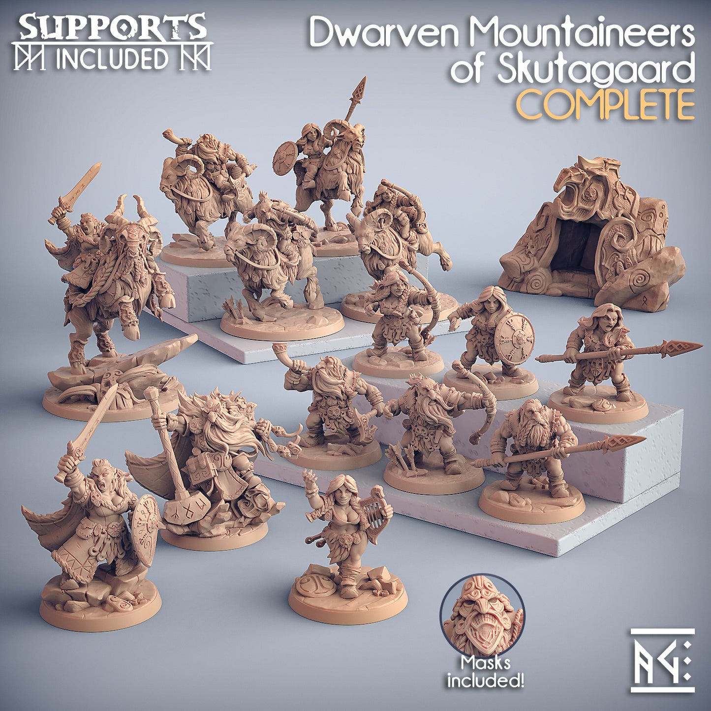 Artisan Guild - Dwarven Mountaineers of Skutagaard 2022 April Release 35mm