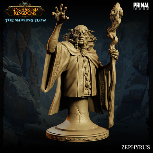 Primal Collectibles - Zephyrus, Human WIzard Bust - UK The Shining Flow 2024 June