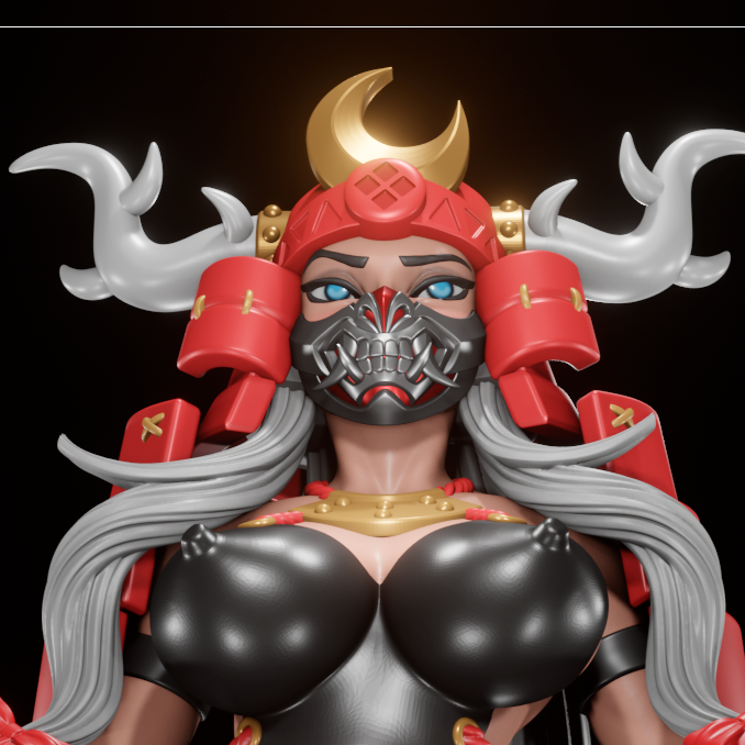 Digital Dark Pin Ups - Samurai GIrl