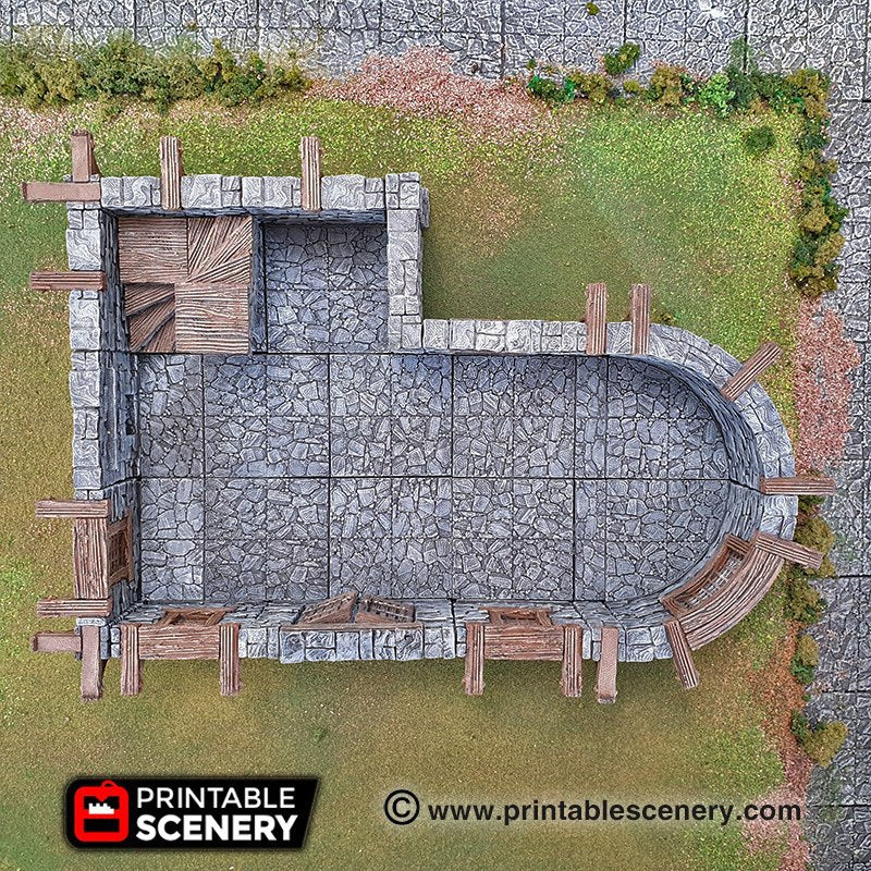 Printable Scenery - Rustic Stone Floor, Clorehaven City