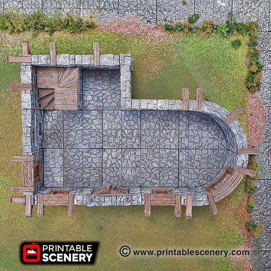 Printable Scenery - Rustic Stone Floor, Clorehaven City