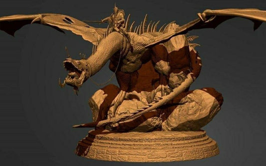 Quach 3D - (Nazgul) Witch King and Fellbeast 35x17CM - Lord of the RIngs