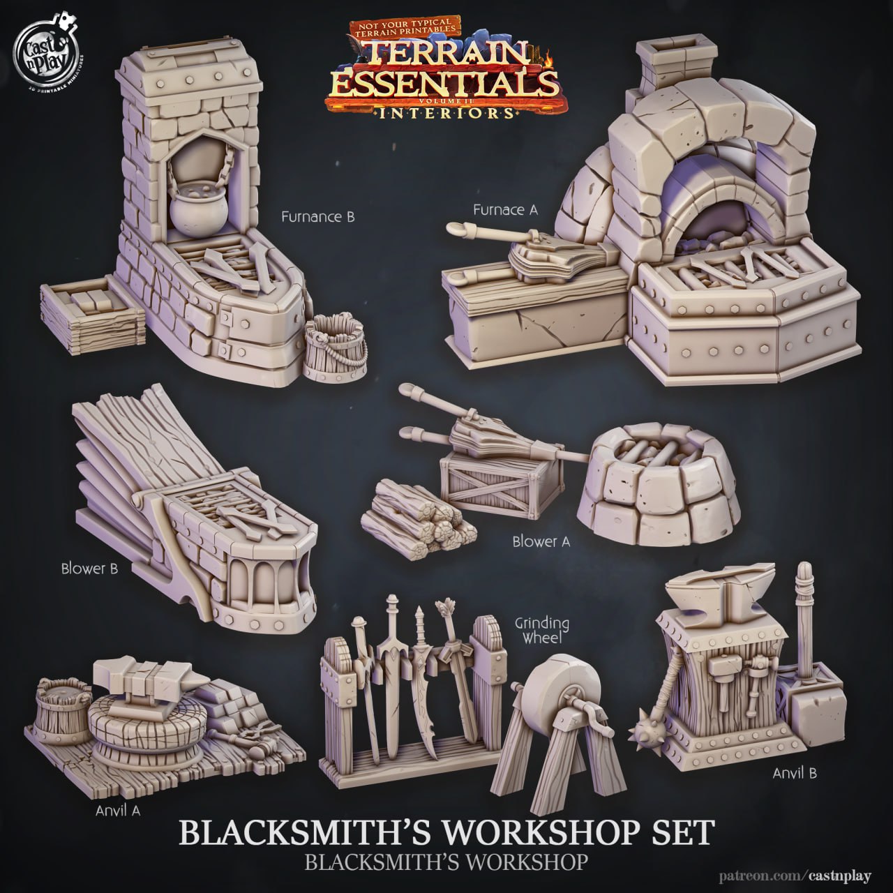 Cast n Play - Blacksmiths Workshop Set - Terrain Essentials Interiors