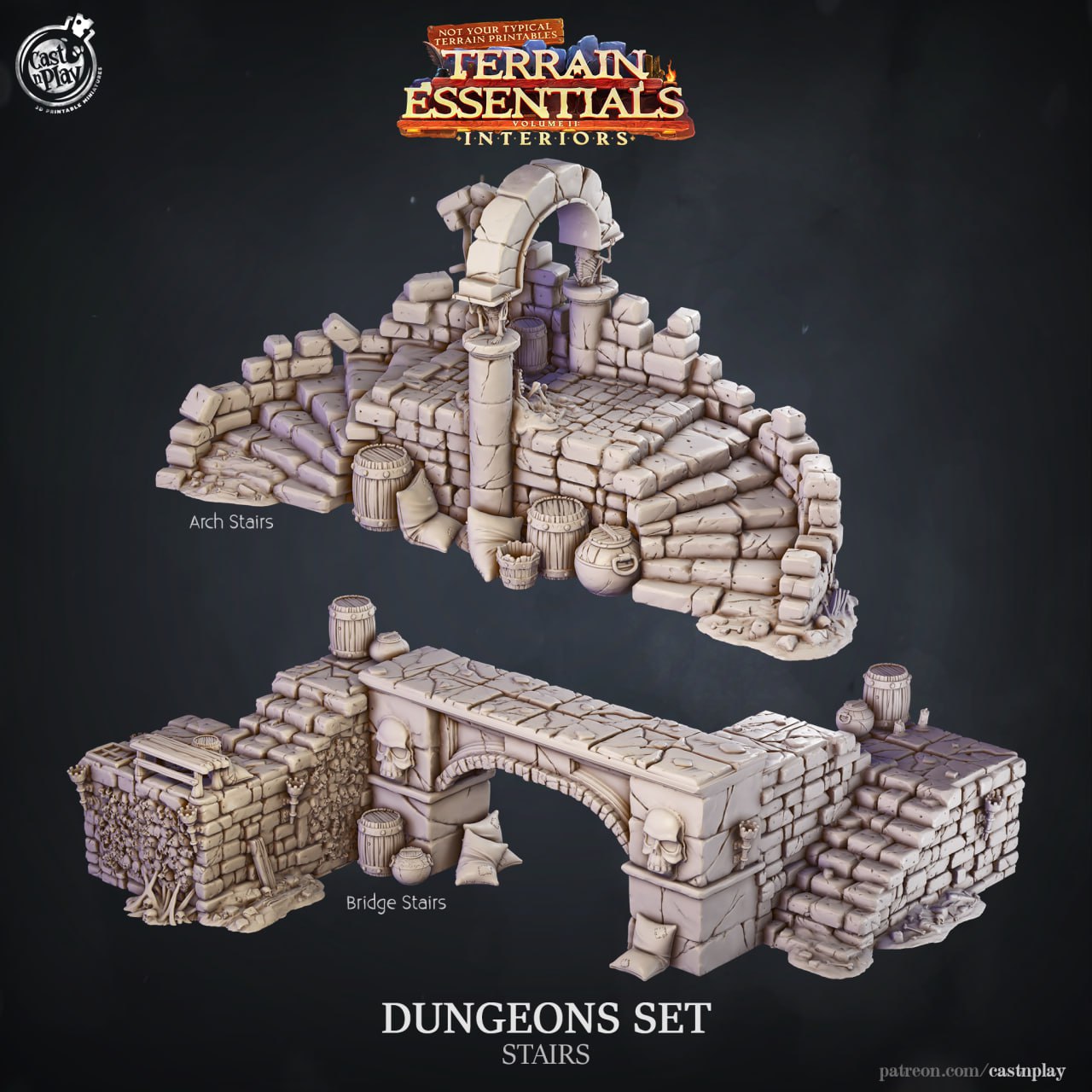 Cast n Play - Terrain, Dungeon Set, Stairs