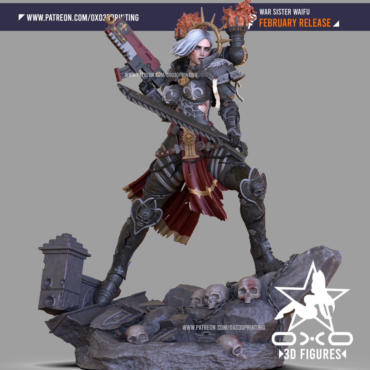 0X03D Figures - War Sister Waifu - 16cm and Miniature