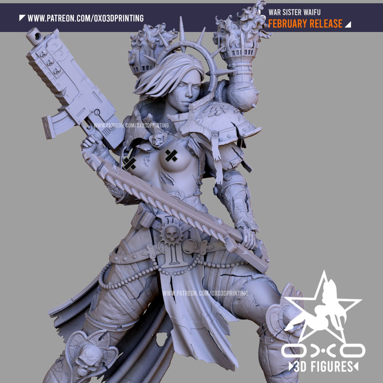 0X03D Figures - War Sister Waifu - 16cm and Miniature