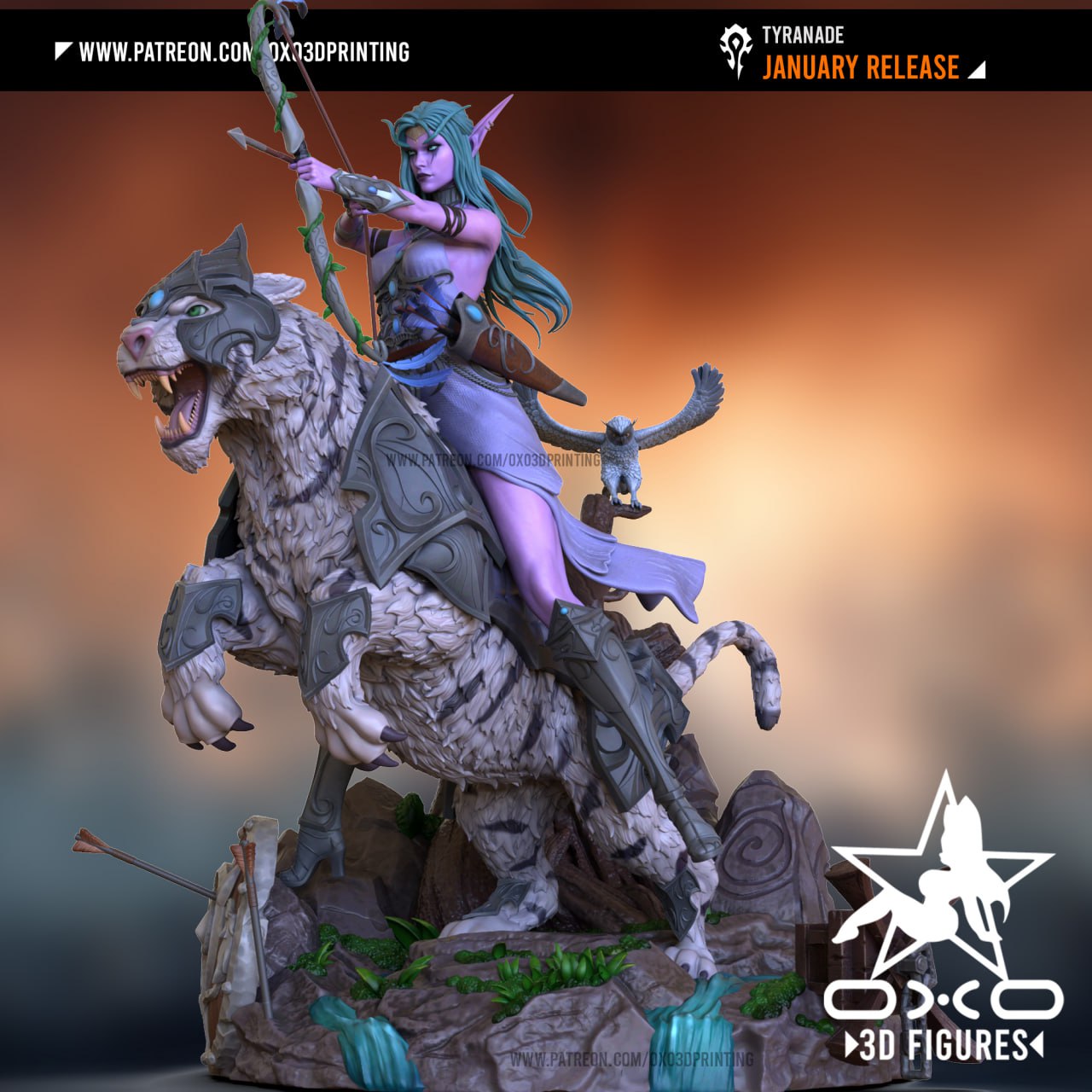 0X03D Figures - Tyrande World of Warcraft 6cm- 17.5cm - 22cm